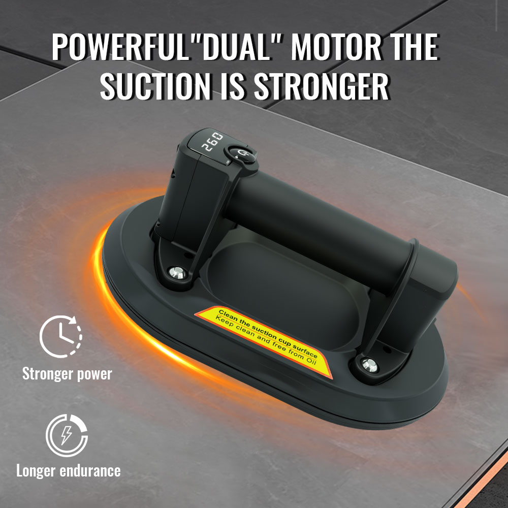 Ceramic Tile Floor - 260KG耐荷重大型電動真空吸盤ディスプレイヘビーデューティーハンドヘルド強力吸盤エアポンプ花崗岩ガラスタイルリフター