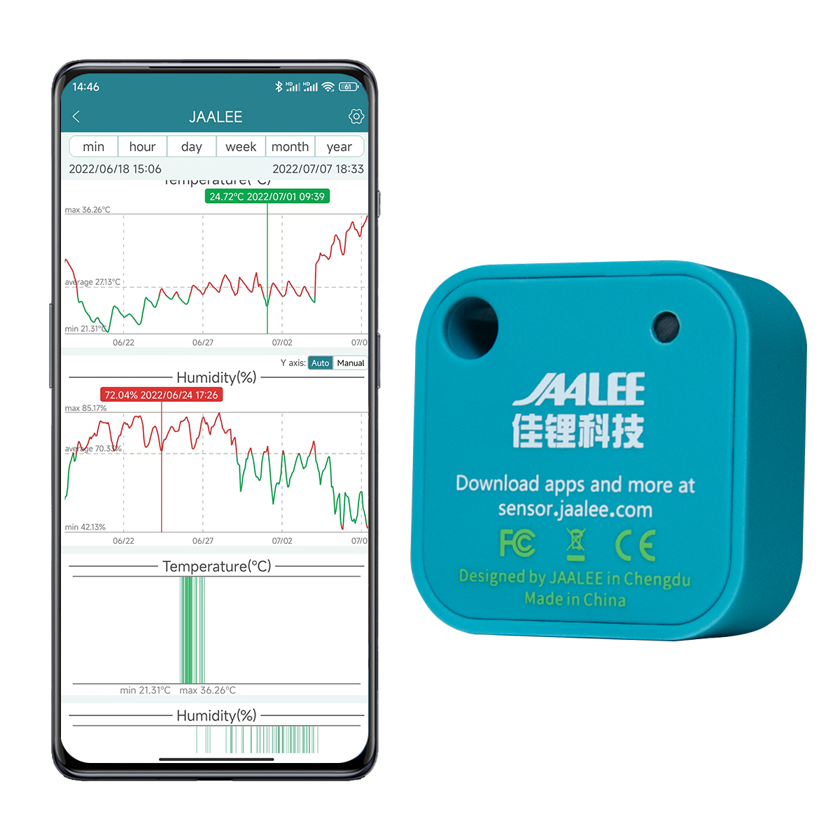 Digital Hygrometer Probe - Jaalee-温度,湿度,高温計,冷蔵庫のクーラー用の湿度センサー