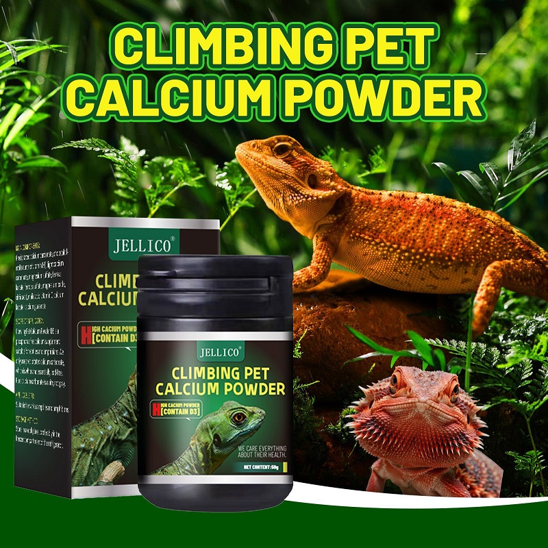 Calcium Powder Reptile - 爬虫類、両生類、カメ、カエル、カメレオンなどのペット用ビタミンD3カルシウムパウダー。カルシウムの吸収と補給を促進します。