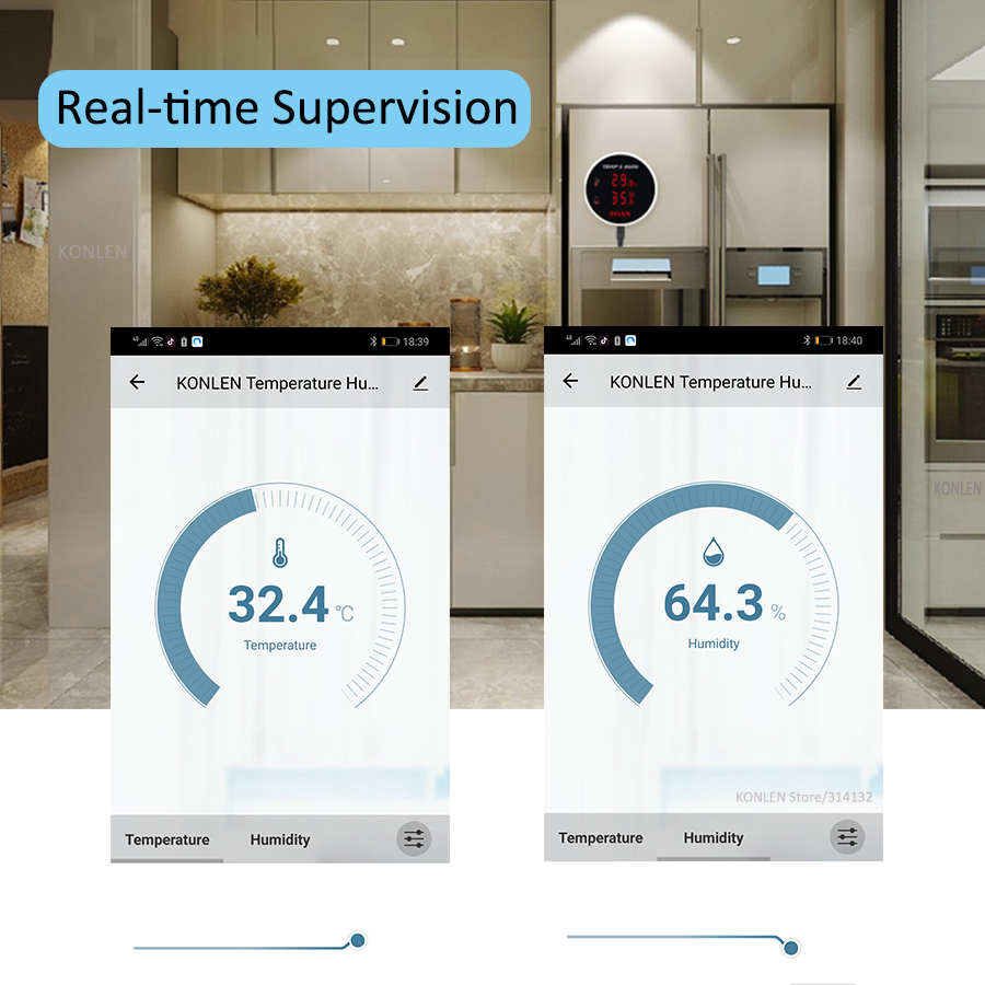 Tuya WIFI 温度湿度センサー温度計湿度計スマートライ - Digital Hygrometer Probe のレビューと価格