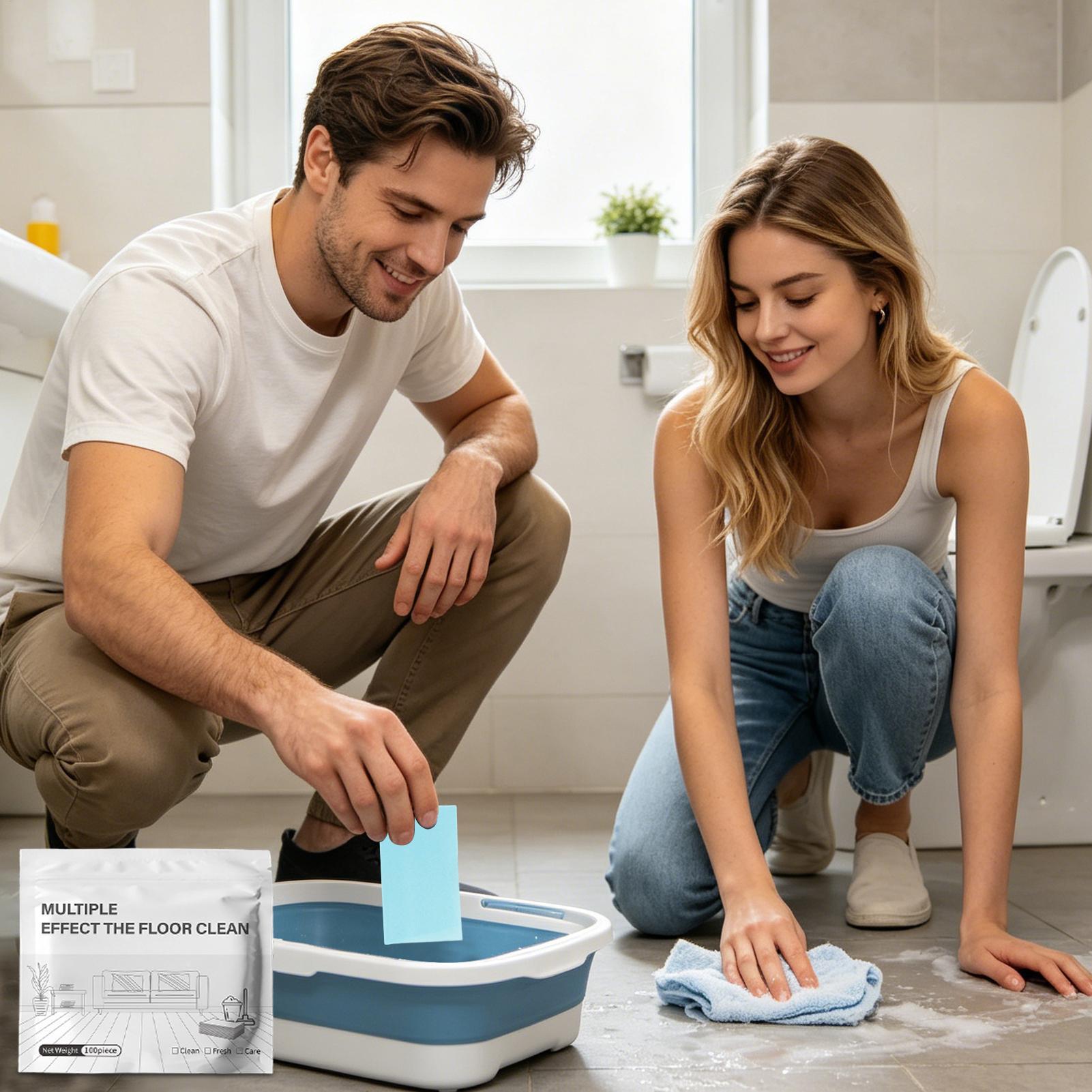 100枚入り/箱 フロアクリーナー濃縮シート 多機能濃縮水溶 - Ceramic Tile Floor のレビューと価格