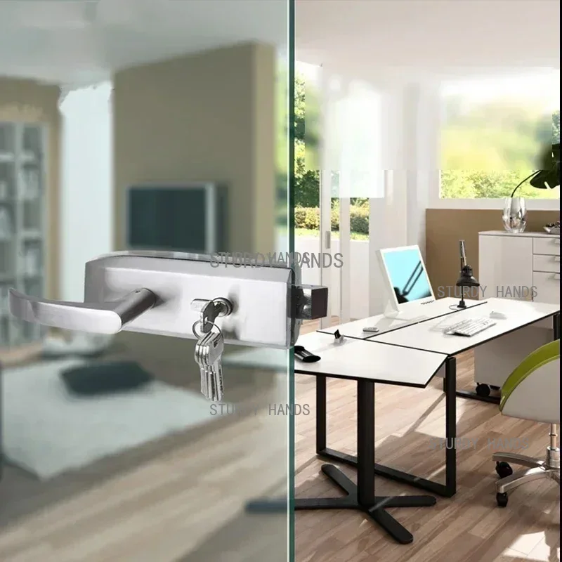 オフィスガラスドアロック浴室ステンレス鋼ハンドルドアロック寝 - Glass Door Hinge のレビューと価格