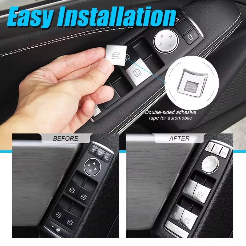 車の窓ガラスリフトボタンステッカースイッチパネルスタイリング - Glass Door Hinge のレビューと価格