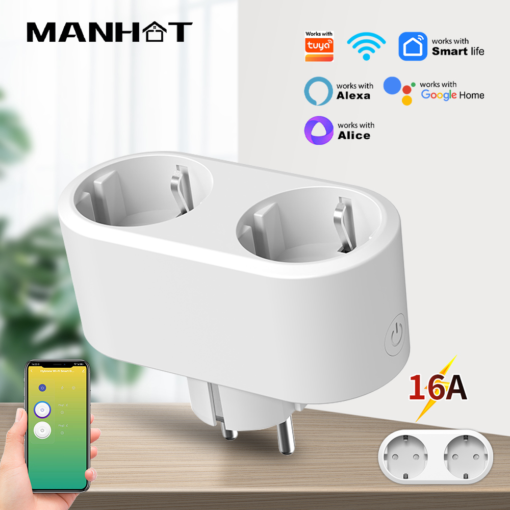 WiFiスマートプラグ デュアルコンセント 16A EU 2 - Timer Dual Outlet のレビューと価格