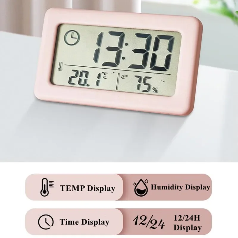 バッテリー駆動のミニデジタル壁掛け時計、温度および湿度時計、 - Digital Hygrometer Probe のレビューと価格