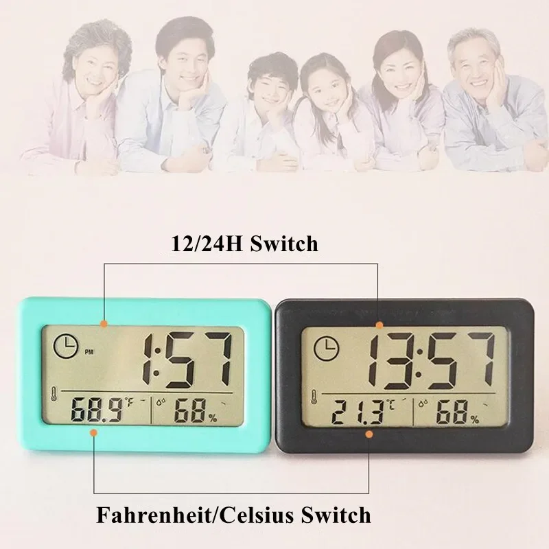 バッテリー駆動のミニデジタル壁掛け時計、温度および湿度時計、 - Digital Hygrometer Probe のレビューと価格