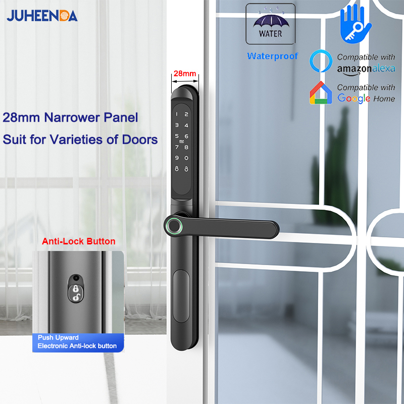 アルミニウム製電子引き戸ロック,防水,指紋,デジタルパスワー - Glass Door Hinge のレビューと価格